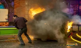 پخش قسمتی از مسابقه تلویزیونی که منجر به آتش گرفتن صحنه شد