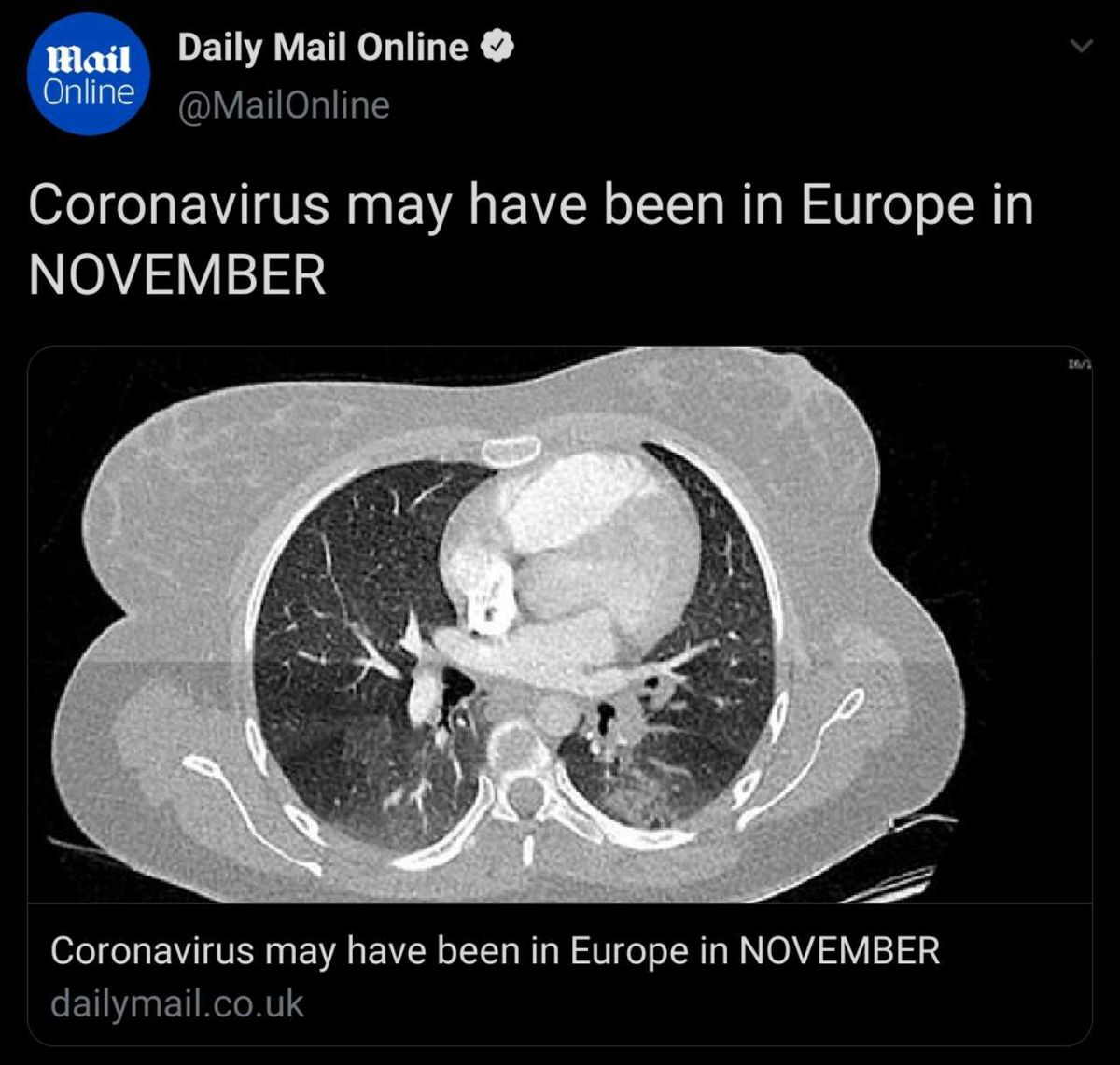 کروناویروس احتمالاً از نوامبر در اروپا بوده است