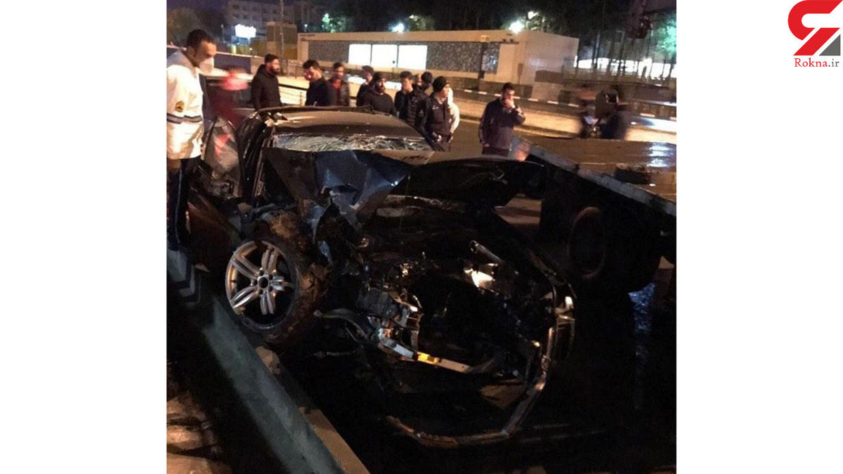 تصادف مرگبار خودروی فوق لاکچری در تهران / دختر جوان دردم فوت کرد + عکس