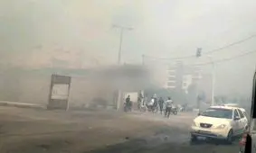 آتش‌سوزی گسترده در منطقه سالاریه قم