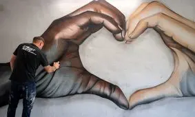 نقاشی جورج فلوید روی دیوارها