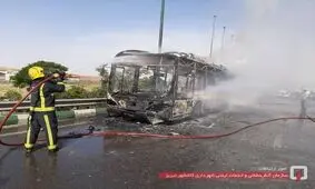 جزییات آتش‌سوزی اتوبوسی بر روی پل سردرود