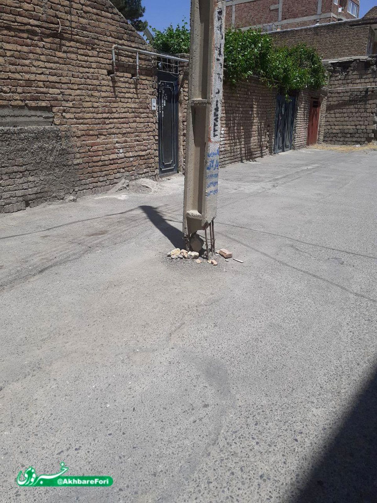 فاجعه در انتظار تیر چراغ برق خراب + تصویر