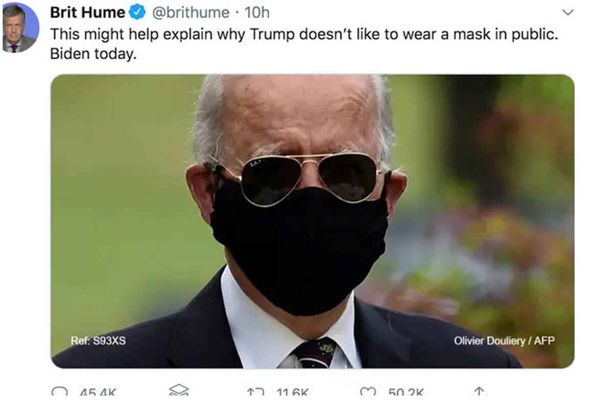 ترامپ ماسک زدن "جو بایدن" را مسخره کرد + عکس