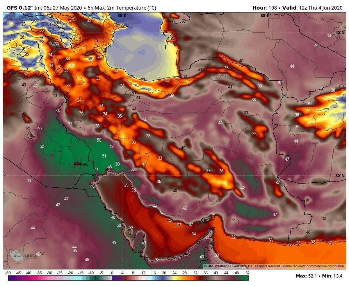 گرمای بیش از ۵۰ درجه سانتیگراد در راه است!