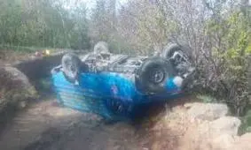 مرگ پدر و دختر یک ساله در سقوط خودرو