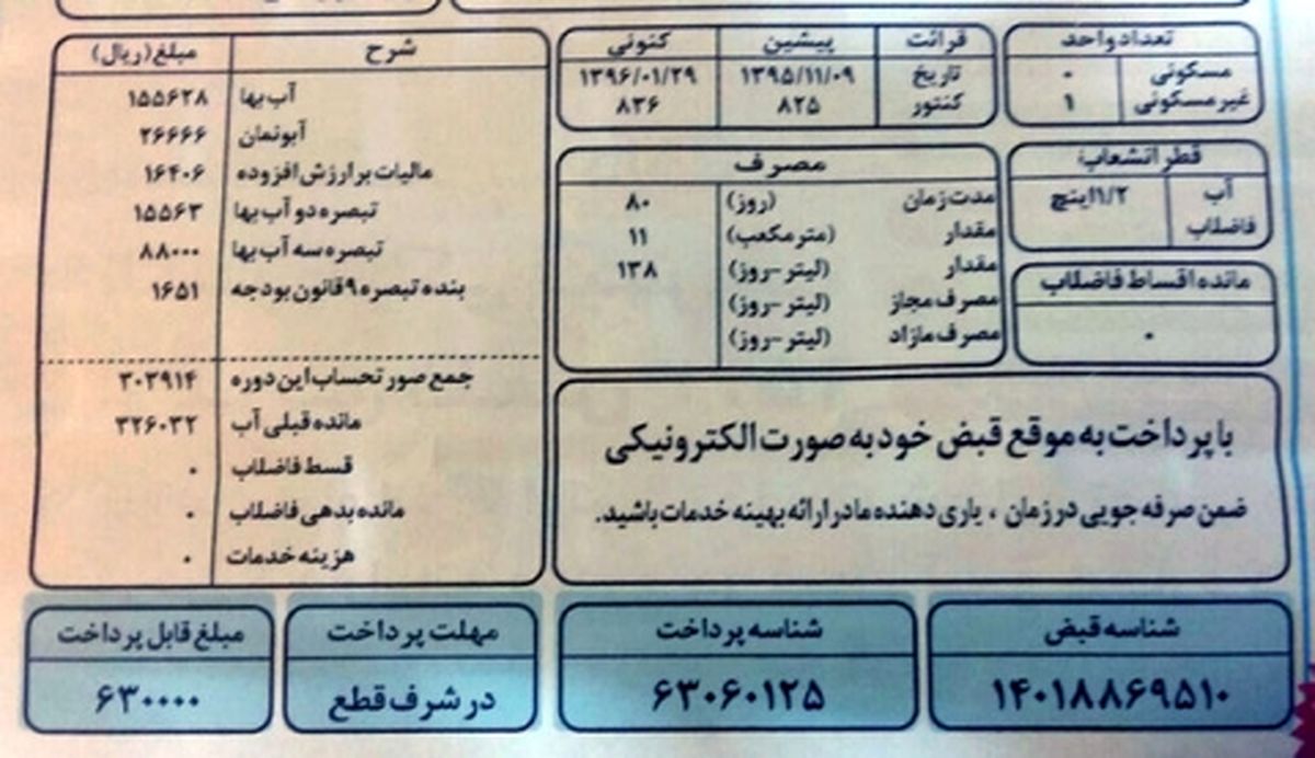 تعرفه‌هایی آب و کارمزد دفع فاضلاب هیچ‌ افزایشی نداشته است