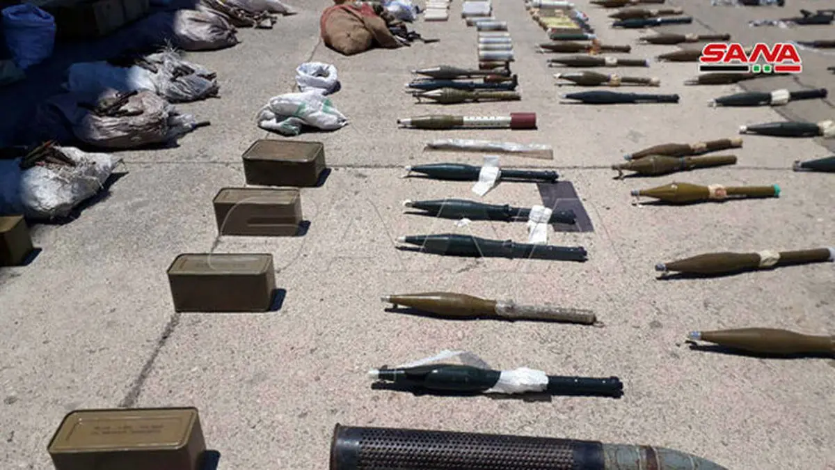 کشف سلاح و مهمات تروریست‌ها در حلب سوریه