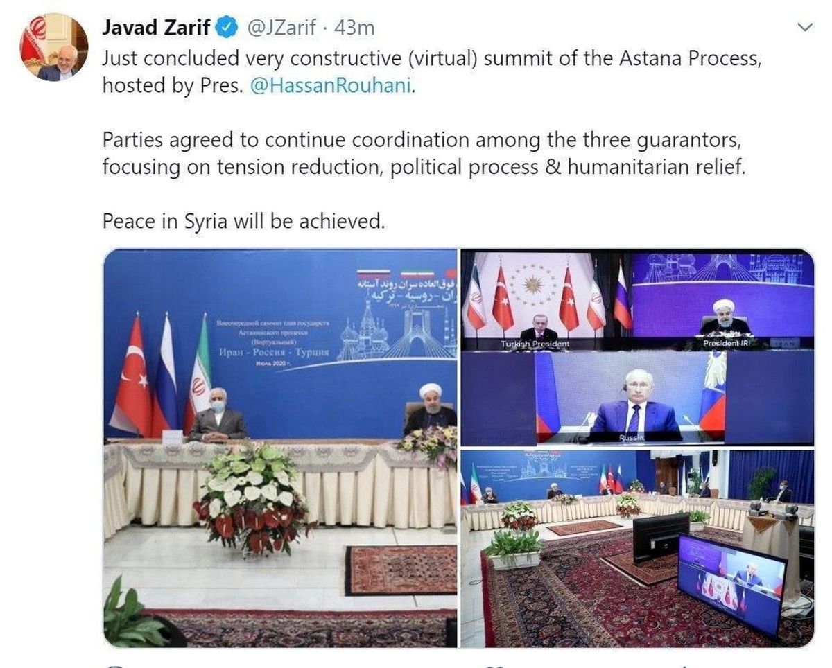 ظریف: صلح در سوریه حاصل خواهد شد