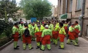 تجمع اعتراضی پاکبانان شهرداری تبریز