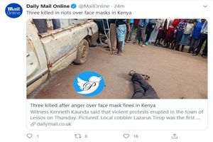 3 کشته در خشونت‌های کنیا به خاطر نزدن ماسک