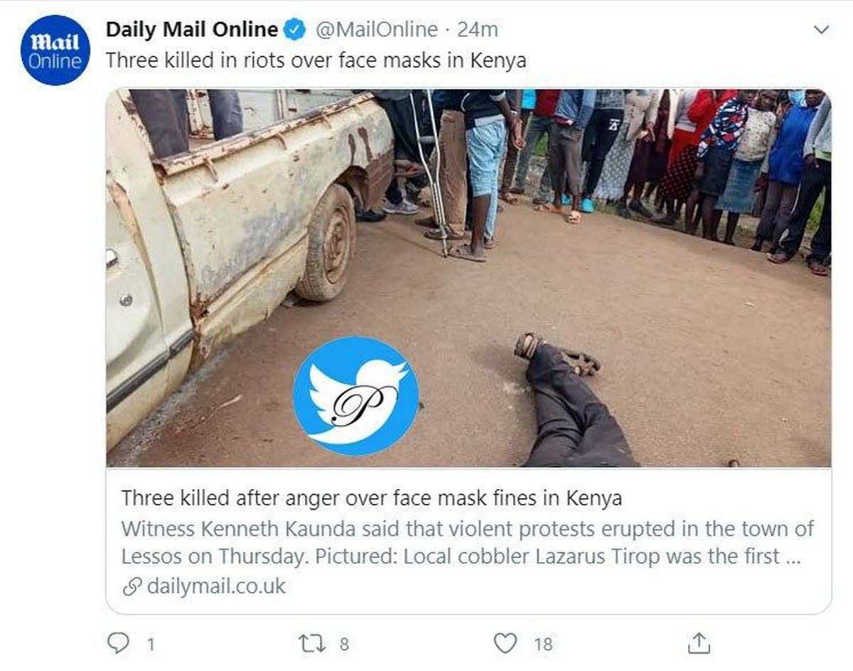 3 کشته در خشونت‌های کنیا به خاطر نزدن ماسک