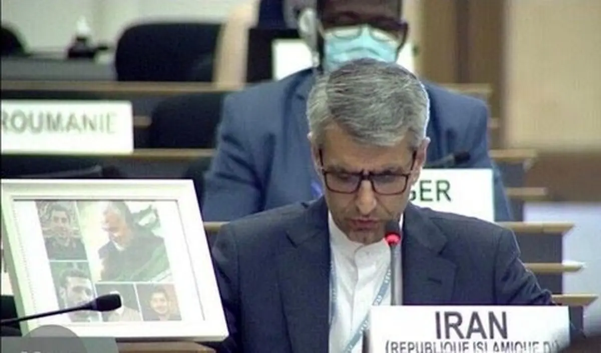 ببینید | برداشتن عکس سردار سلیمانی توسط پلیس امنیت سازمان ملل