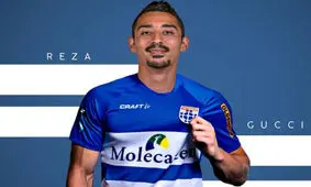 لباس تیم ملی ایران در جام‌جهانی ۱۹۷۸ بر تن رضا گوچی/عکس