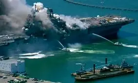 مجروحان آتش‌سوزی در ناو آمریکایی به ۵۷ نفر رسید