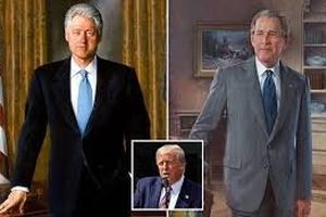 تصاویر کلینتون و بوش از کاخ سفید برداشته شد