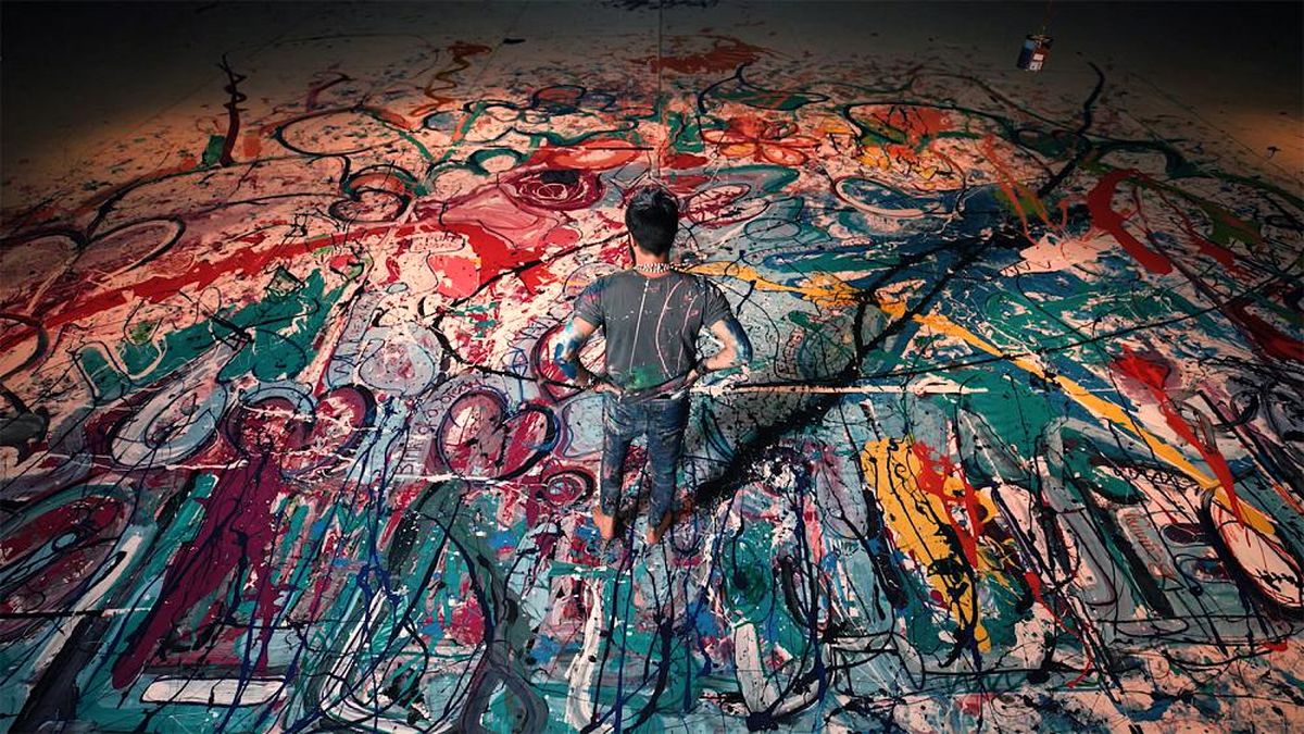 ساشا جفری و آفرینش بزرگترین اثر نقاشی جهان / ویدئو