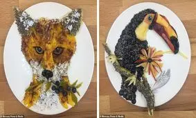 هنرنمایی مادر خلاق با بشقاب غذای پسرش