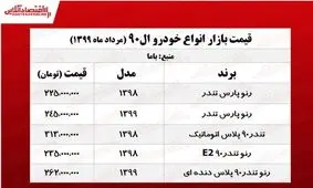 قیمت روز خودرو ال ۹۰ + جدول