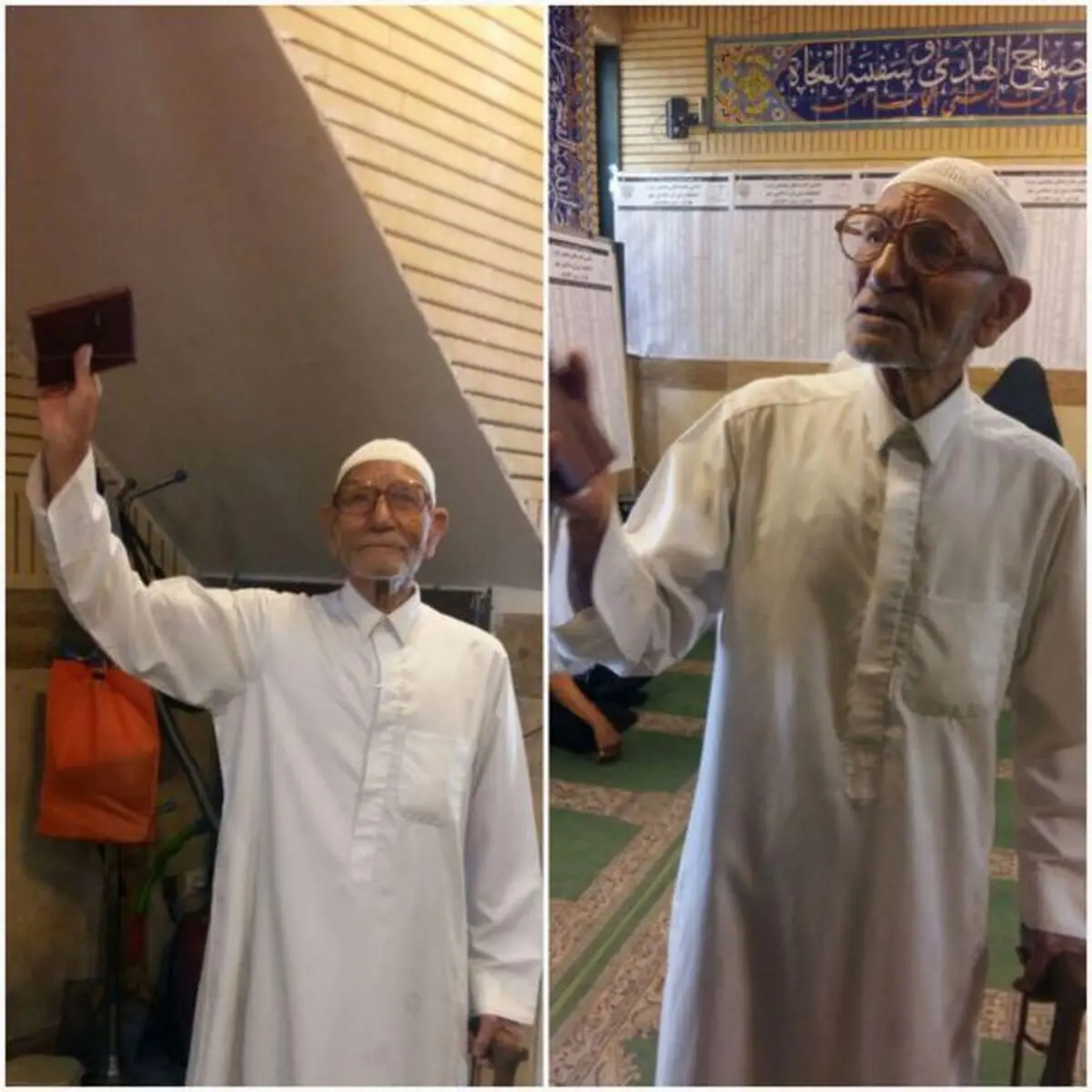 حضور مرد 96 ساله در انتخابات سال 96