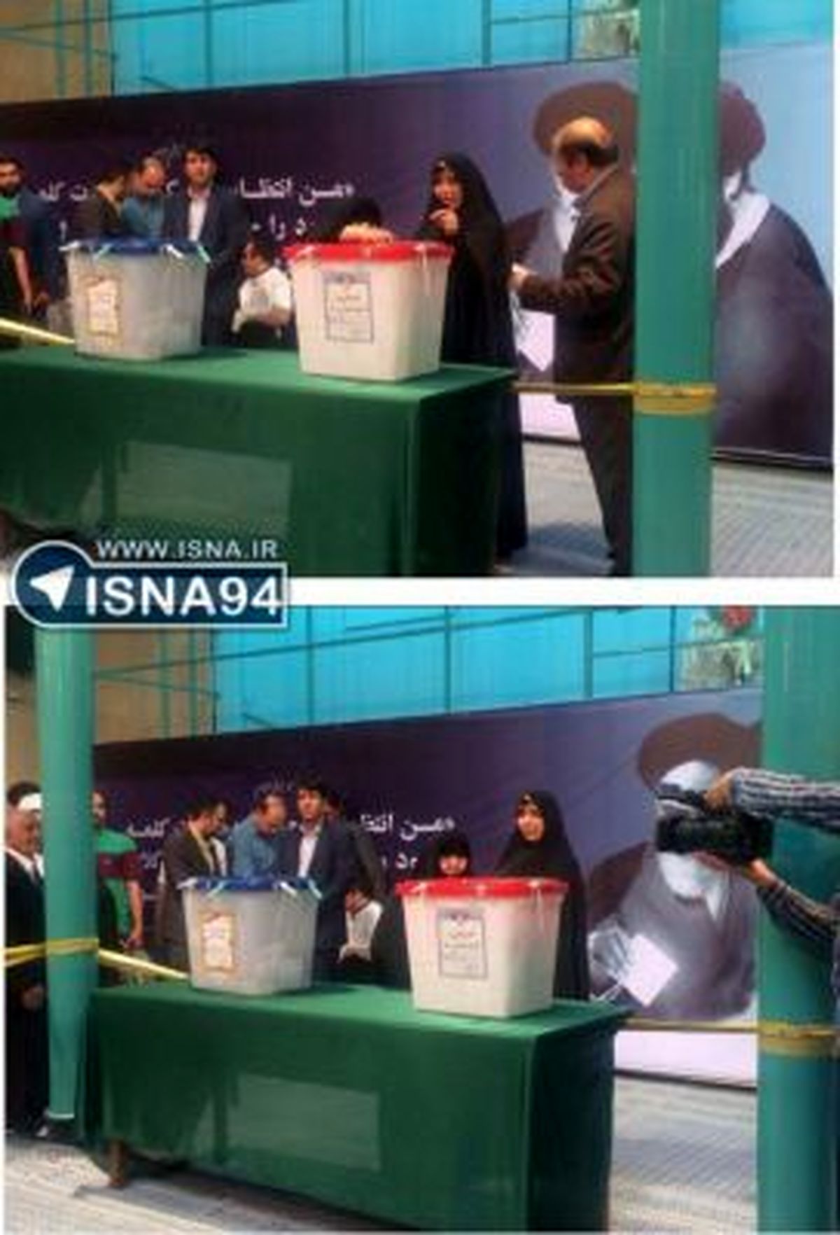 رای دادن عفت مرعشی در حسینیه جماران