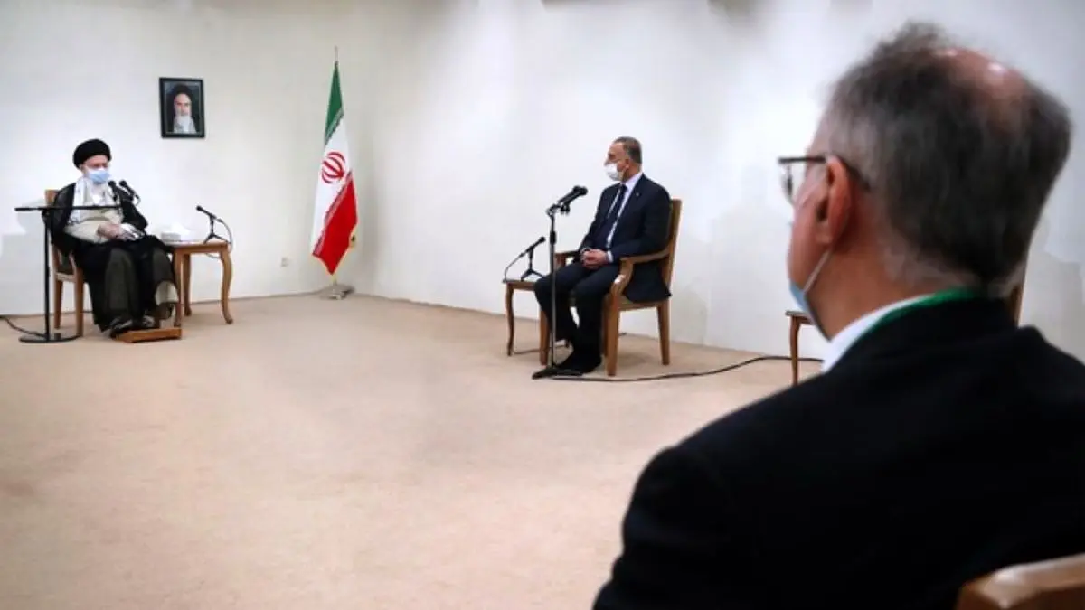 احترام جالب و دیدار با حفظ فاصله اجتماعی نخست‌وزیر عراق با رهبر انقلاب + عکس