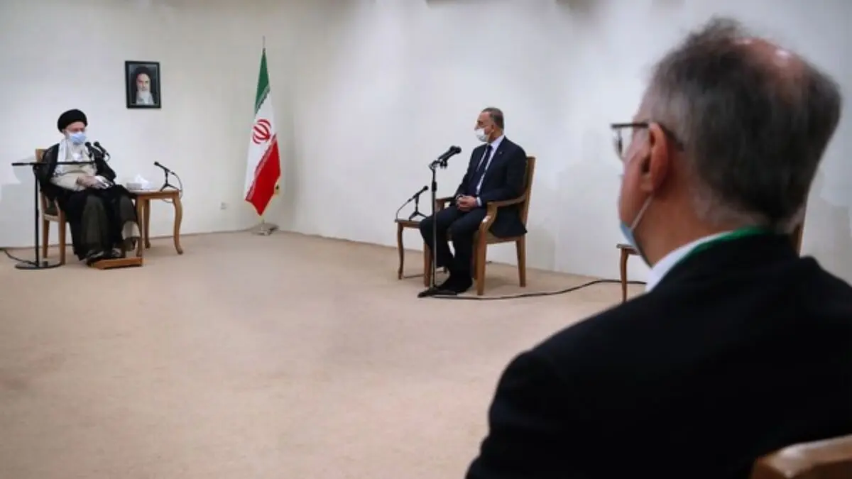 احترام جالب و دیدار با حفظ فاصله اجتماعی نخست‌وزیر عراق با رهبر انقلاب + عکس
