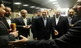 لحظه ورود رییس مجلس شورای اسلامی به ستاد انتخابات کشور