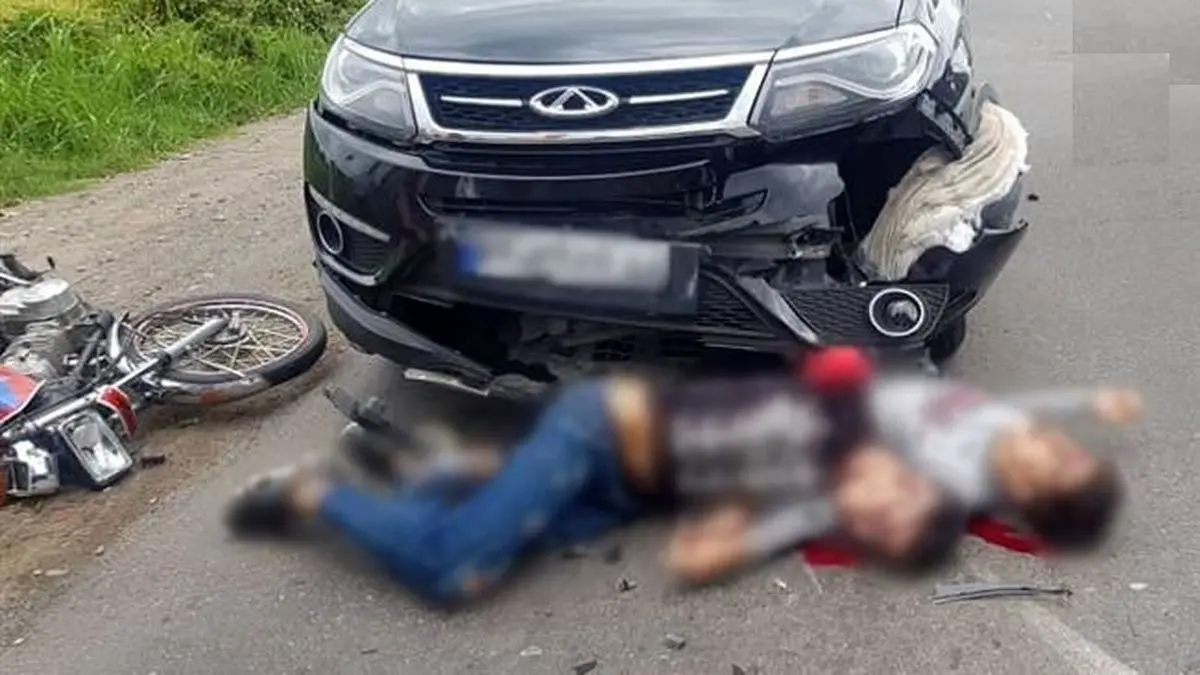 مرگ 2 جوان موتورسوار گیلانی در تصادف با خودرو سواری