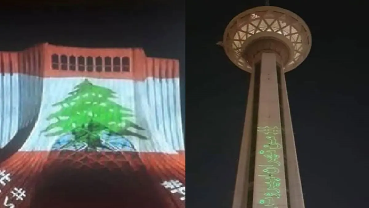 برج میلاد و آزادی به رنگ پرچم لبنان درآمدند