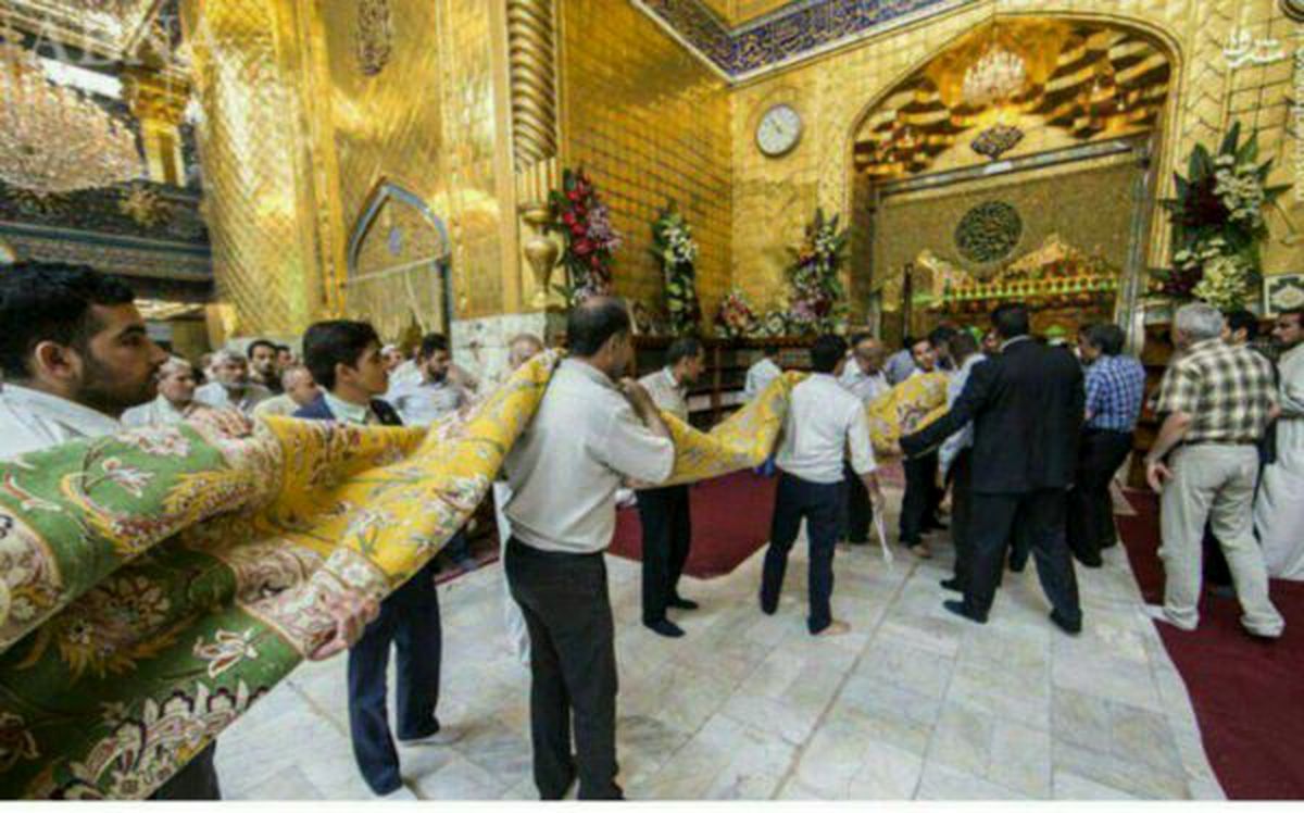 اهدای فرش نفیس اصفهانی به حرم حضرت عباس
