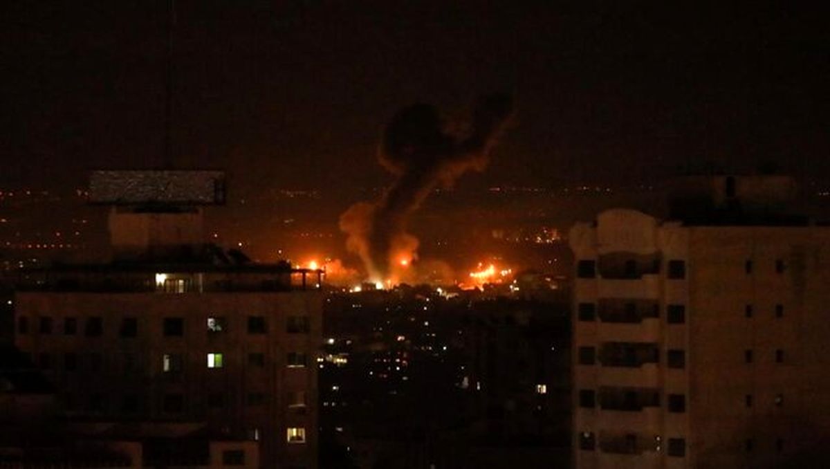 انفجار در پایگاه نیروهای مقاومت فلسطین در شرق غزه