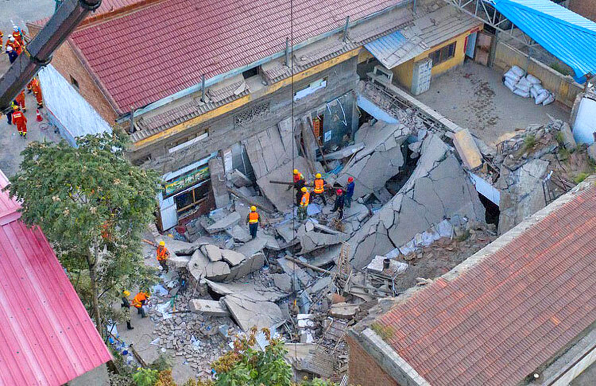 ۱۷ کشته و ۲۸ زخمی در سقوط سقف یک رستوران در چین