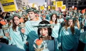 تظاهرات جالب بلژیکی ها علیه ترامپ