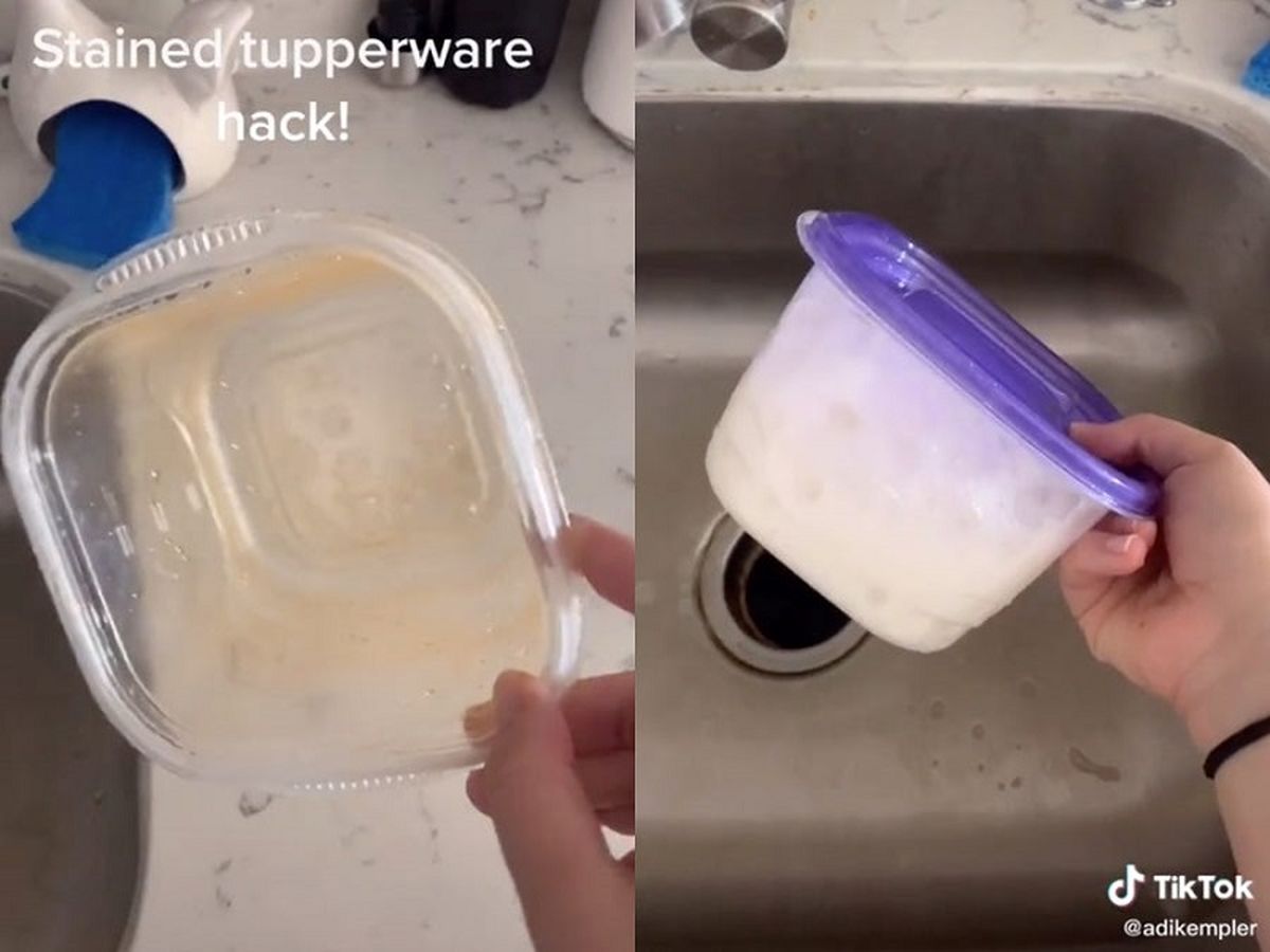 یک روش ساده برای از بین بردن لکه‌های چربی داخل ظروف پلاستیکی