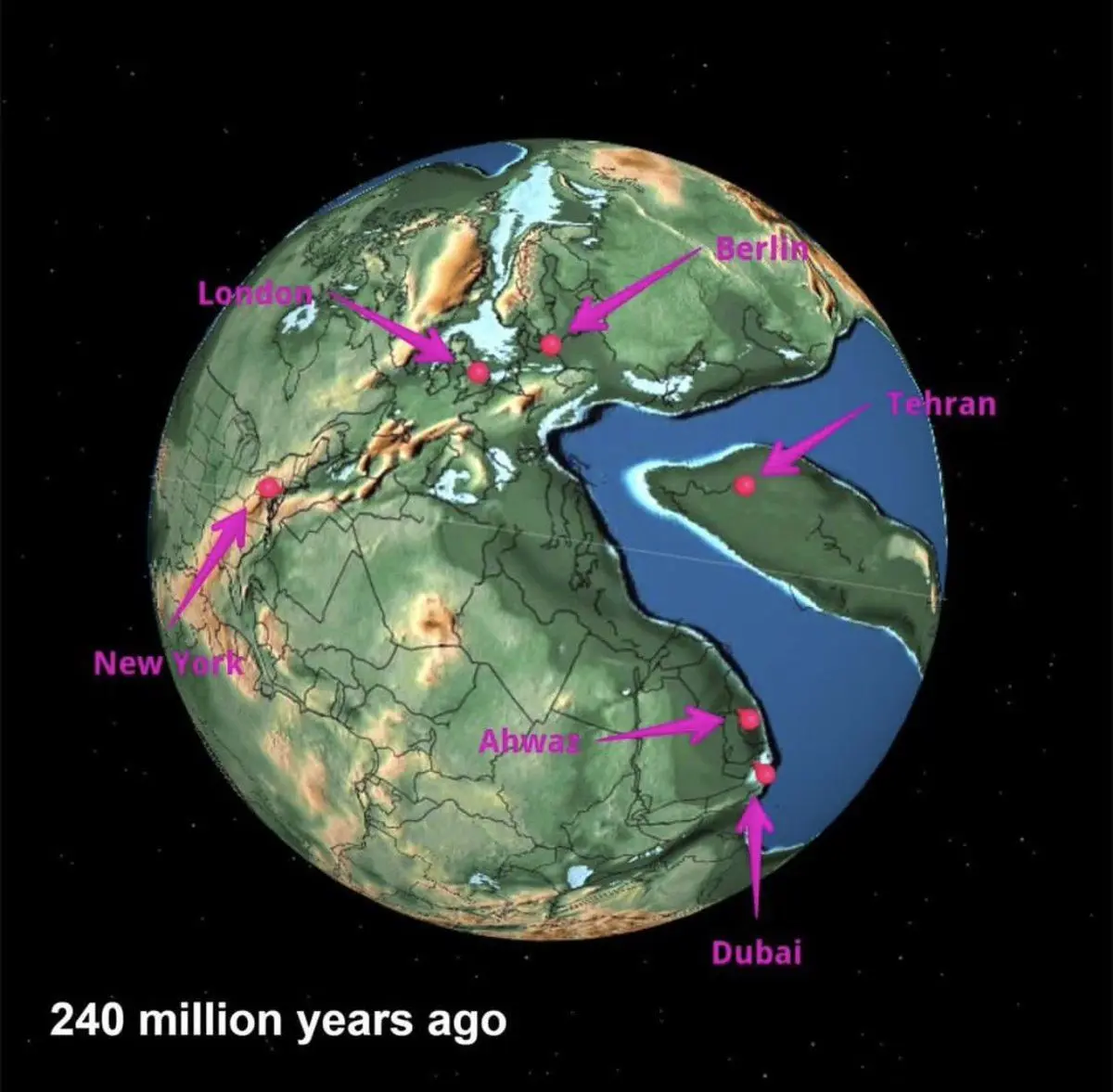 شهر شما در دوران باستان کجای کره‌ زمین بوده است؟/ تهران میلیون‌ها سال قبل در زیر آب قرار داشته