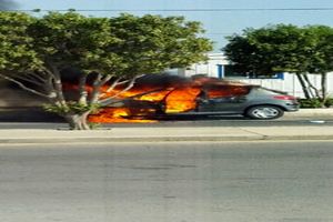 آتش گرفتن خودرو 206 در بندر دیلم