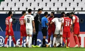 صحنه خطای مشکوک به پنالتی پرسپولیس مقابل السد