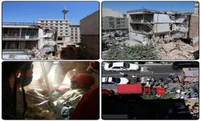 نجات زن جوان از زیر آوار ساختمانی در تهران+فیلم