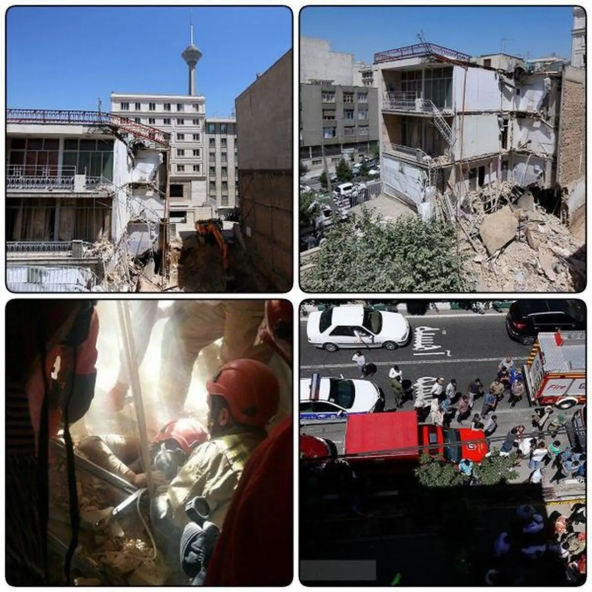 نجات زن جوان از زیر آوار ساختمانی در تهران+فیلم