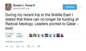 اولین واکنش ترامپ به تنش میان قطر و کشورهای عربی