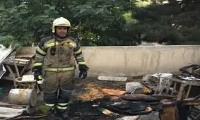 آتش سوزی یک ساختمان قدیمی در خیابان استخر/ فوت پیرزن ۸۰ ساله در حادثه