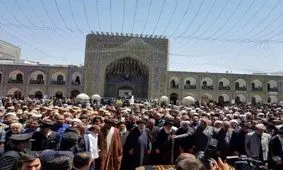 نماز میت بر پیکر همسر آیت‌الله علم‌الهدی