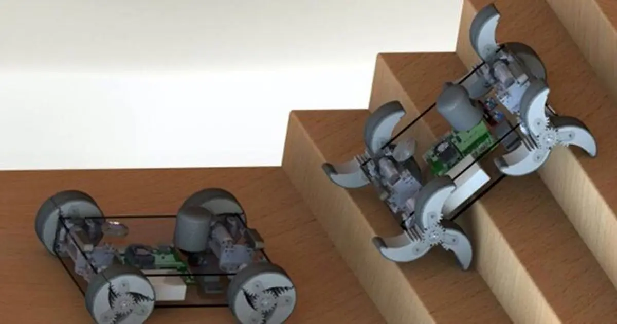 ابداع ربات چرخ‌ داری که از پله بالا می‌رود