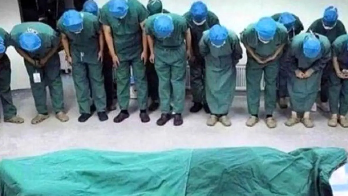 تعظیم کادر درمان به پیکر شجریان صحت ندارد!