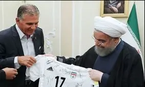 گزارش تصویری/ ملاقات صمیمانه بازیکنان تیم‌ملی با پرزیدنت روحانی
