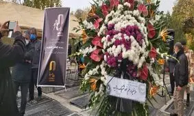 کامبوزیا پرتوی و چنگیز جلیلوند در قطعه هنرمندان آرام گرفتند/ عکس
