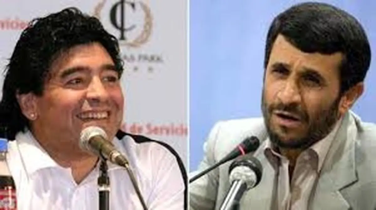 هدیه مارادونا به محمود احمدی نژاد/ عکس