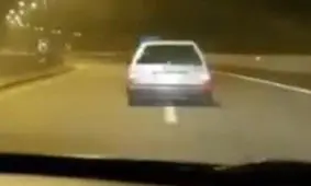 تعقیب ناموفق دو خودرو برای خفت گیری در اتوبان/ ویدئو