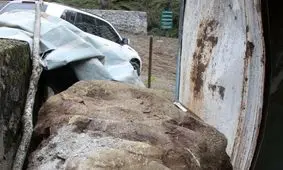 ریزش کوه و تخریب مدرسه ای در آستارا/ تصاویر